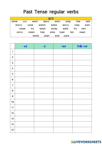 Past tense - Regular verbs