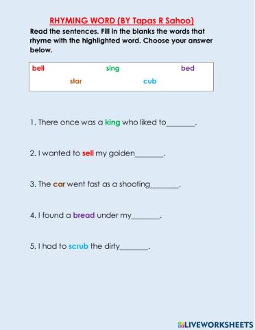 Rhyming words