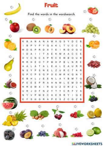 Fruit wordsearch