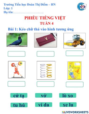 Phiếu Tiếng Việt tuần 4