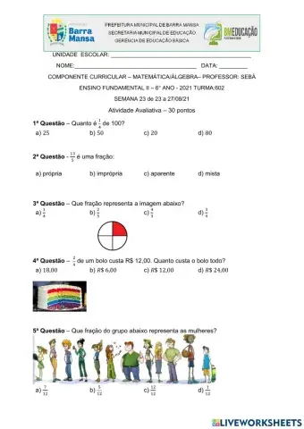 Trabalho de matemática