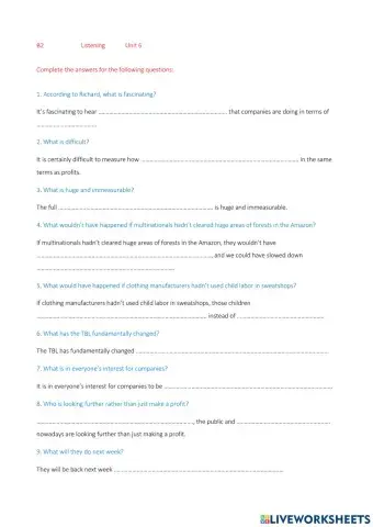 B2 Business Partner Unit 6 Listening