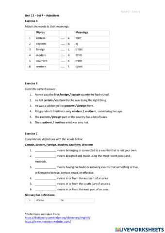 Band 2 (Core 1) - Unit 12 - Set 4