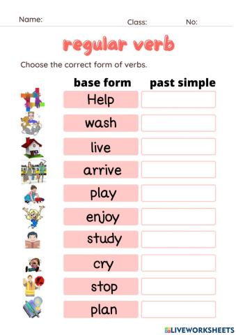 Regular verbs
