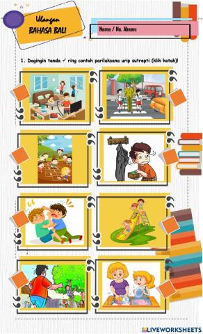 Ulangan Bahasa Bali 24 Agustus 2021