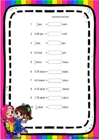 Masa dan waktu tahun 5