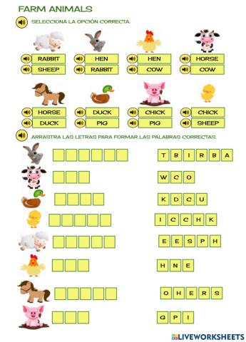 Farm animals activity
