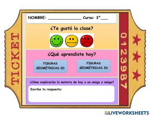 Ticket de Salida Figuras 2D