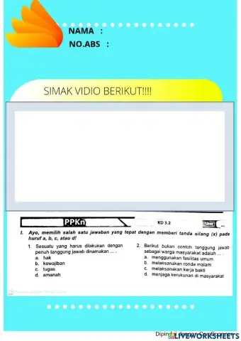 Hak, kewajiban dan tanggung jawab tema 2 st 2