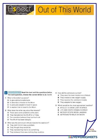 4 “Out of this World”	 Lesson 2