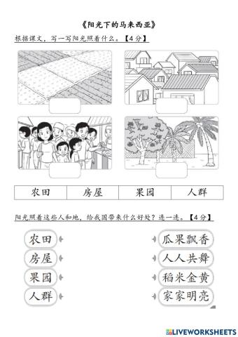 一年级：第十八单元《阳光下的马来西亚》
