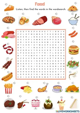 Food wordsearch