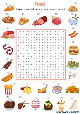 Food wordsearch