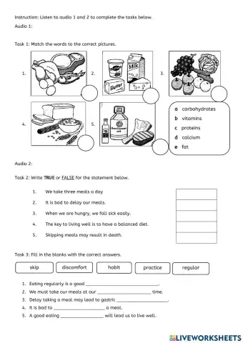 Unit 5: food and health