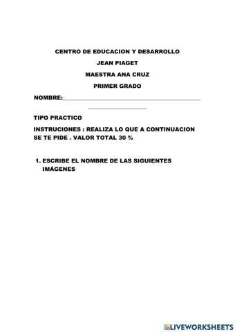 Examen de español tercer parcial