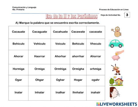 Uso de la H y los parónimos