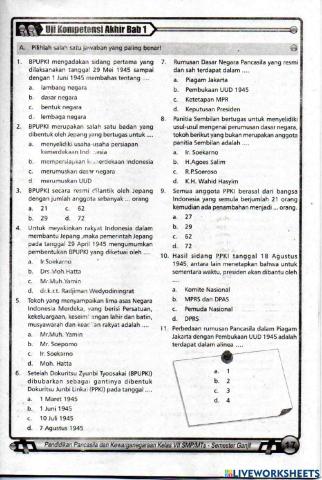 Uji Kompetensi  Akhir Bab 1