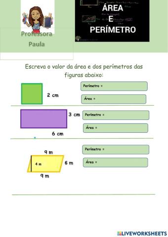 Áreas e Perímetros