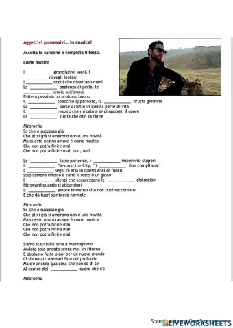 Aggettivi possessivi in musica