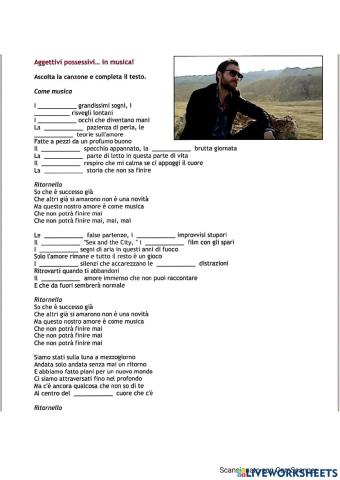 Aggettivi possessivi in musica