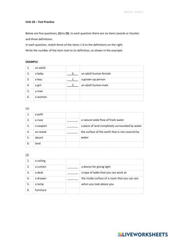 Band 2 (Core 1) - Unit 18 - Set 5