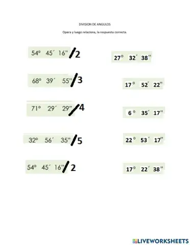 Division de angulos