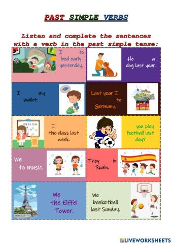 Simple past verbs sound