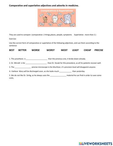 Comparative and superlatives