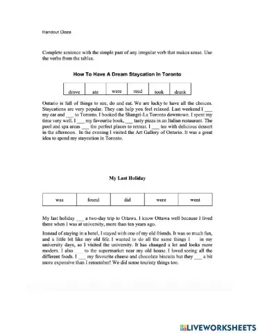 Past Simple Irregular Verbs