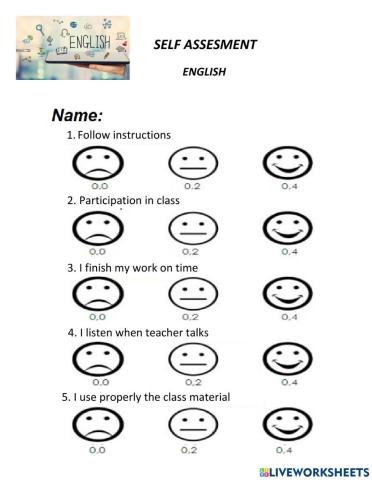 Peer and Self Assesment ENGLISH