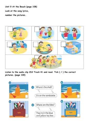 Unit 9 At the Beach Listening (pg 108 - 109)