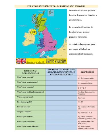 PERSONAL INFORMATION - QUESTIONS AND ANSWERS