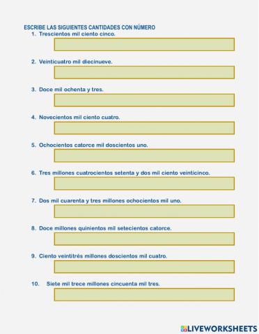 Escritura de números naturales