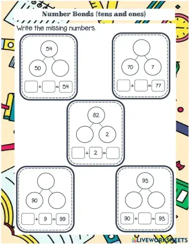 Ex 4: number bonds (tens & ones)