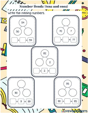 Ex 4: number bonds (tens & ones)