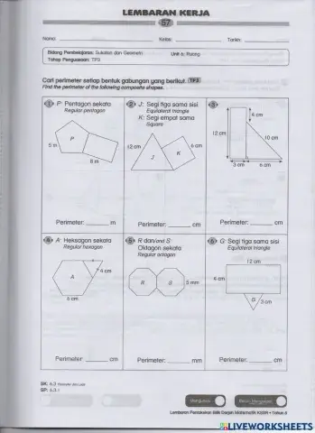 Perimeter bentuk gabungan - tahun 5