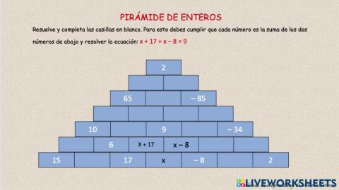 Pirámide de enteros