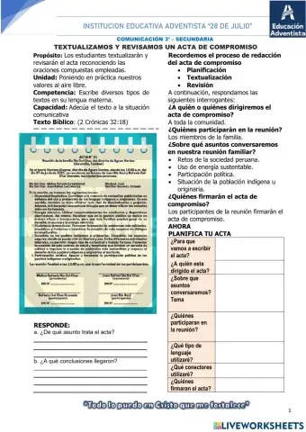 Escribimos y revisamos el acta de reunión