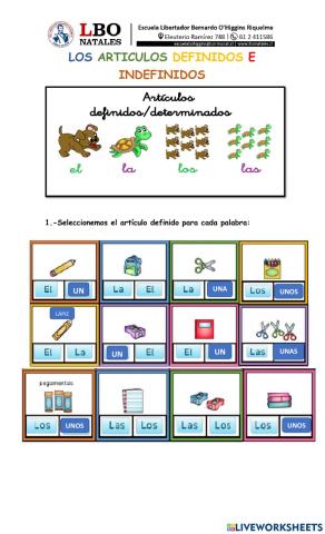 Artículos definidos e indefinidos