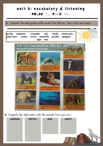 Unit 4: life on earth (listening)