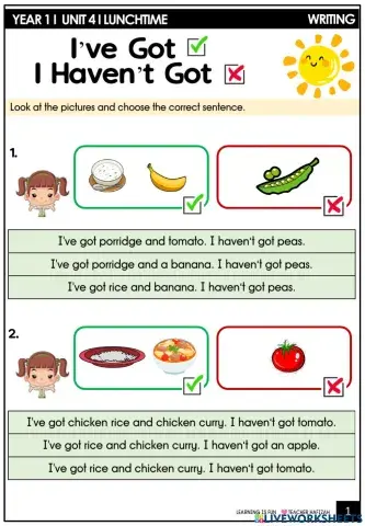 Year 1-lunch time - writing