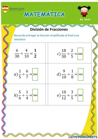 División de fracciones