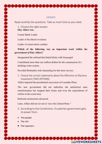 Social Studies lesson