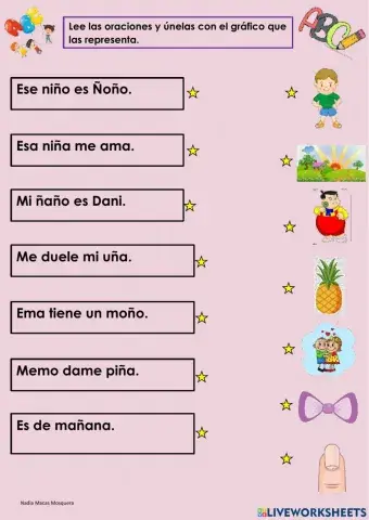 Lectura de oraciones.