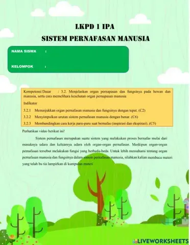 Lkpd  ipa sistem pernafasan