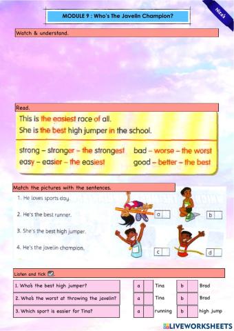 Y4 Module 9 : who's the javelin champion