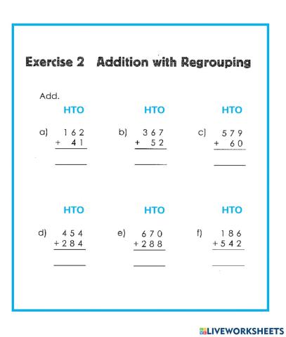Addition with regrouping