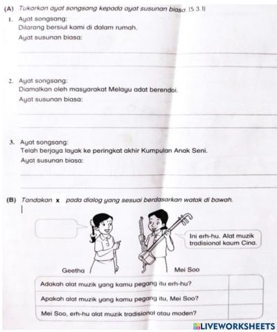 Bahasa Melayu 6 Latihan Sistem Bahasa 26.08.21