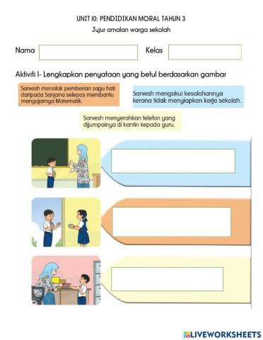 Unit 10: Pendidikan Moral Tahun 3 (1)