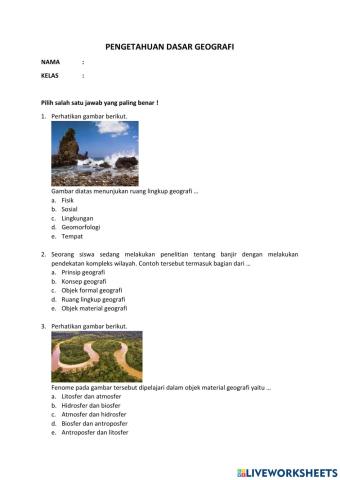 Tugas 1 - Pengetahuan Dasar Geografi